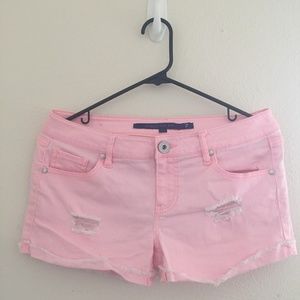 Pink Distressed Shorts